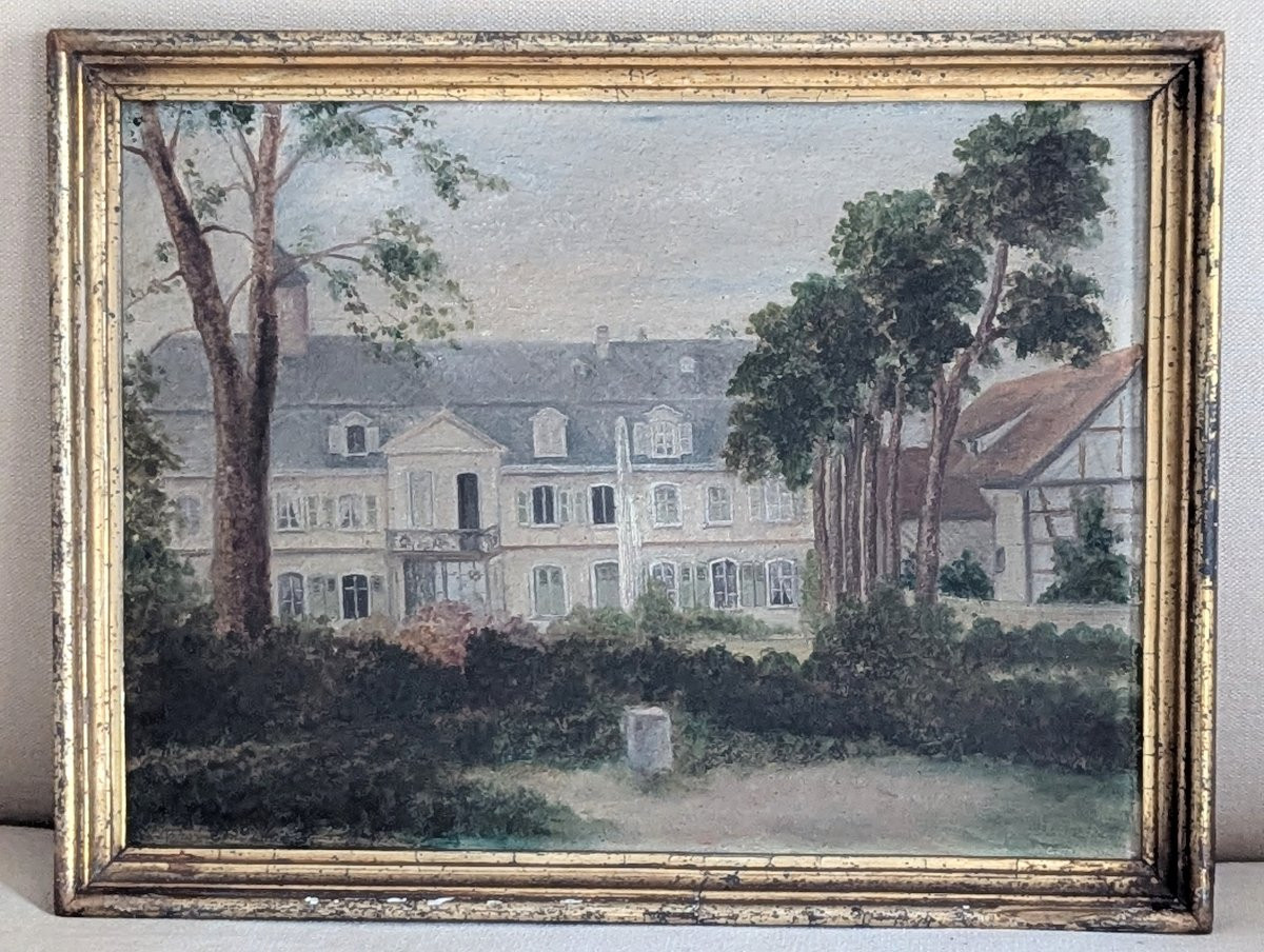 Château Klinglin Oil On Cardboard-photo-4