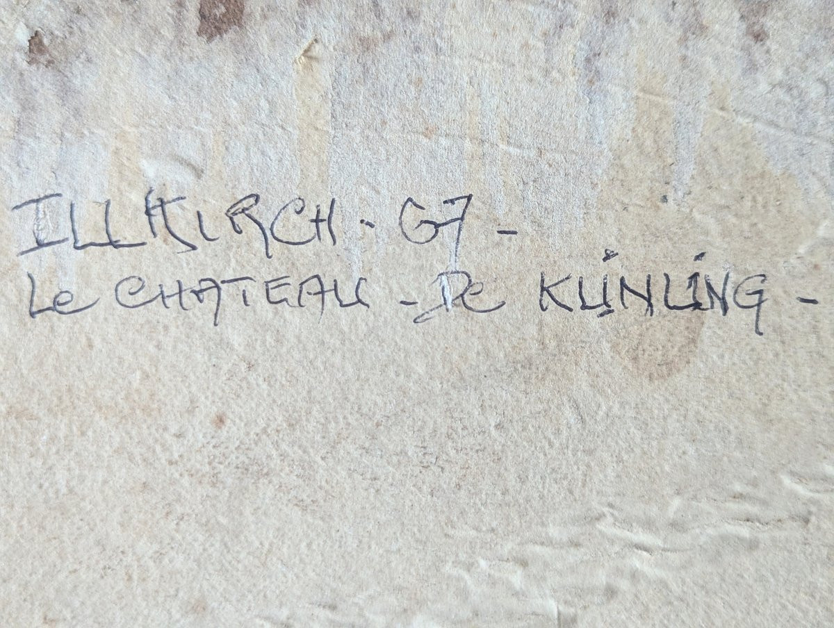 Château Klinglin Oil On Cardboard-photo-1