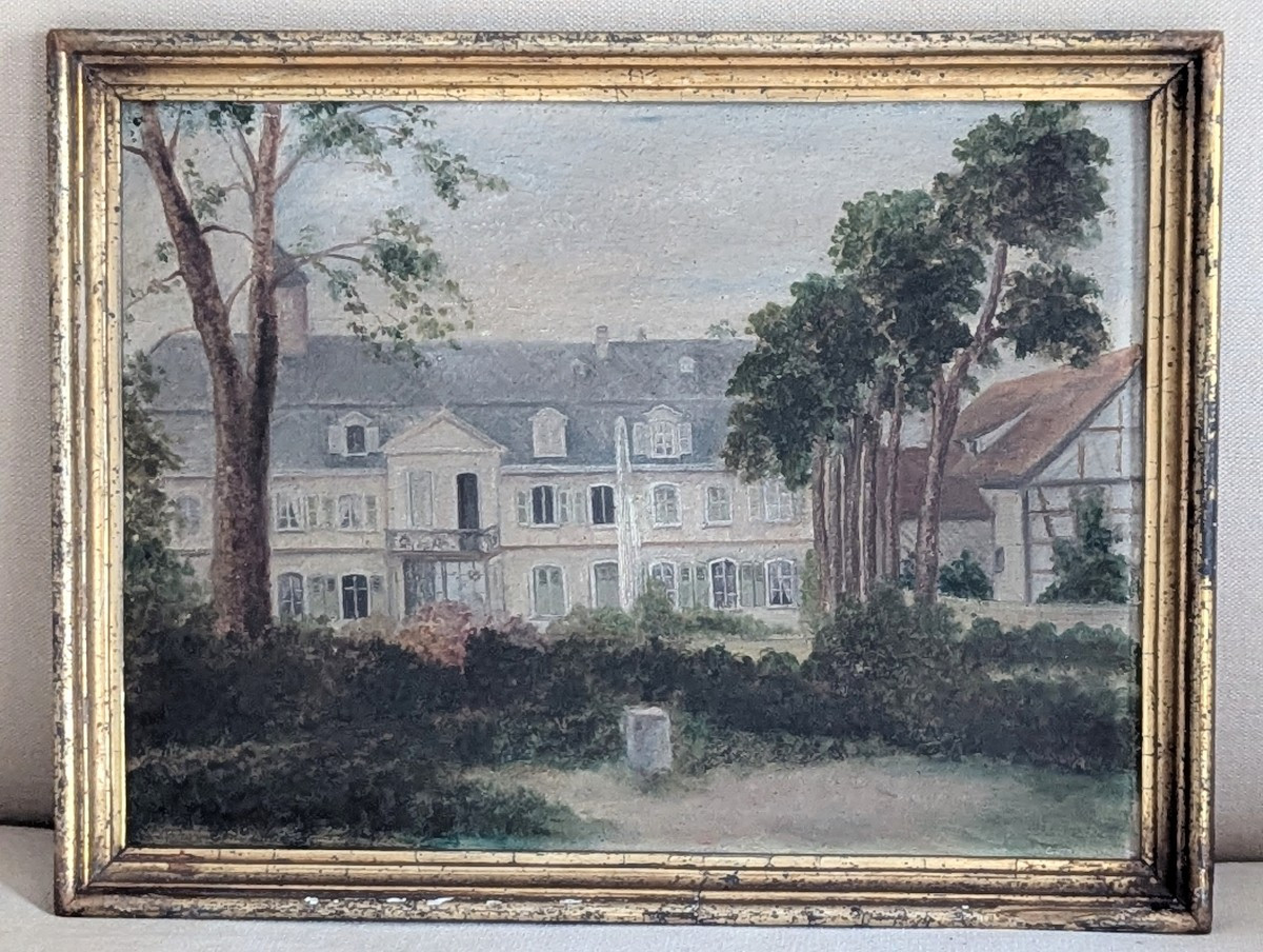 Château Klinglin Oil On Cardboard