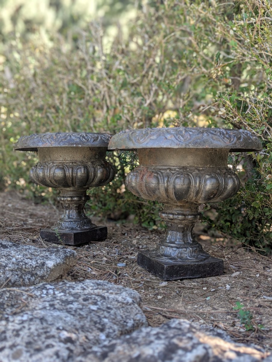 Deux vasques de jardin en fonte de fer-photo-2