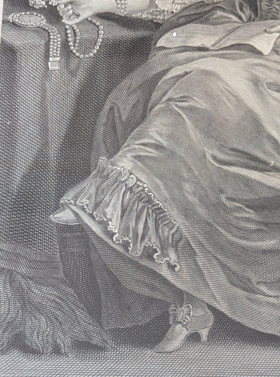 L' Amour des fleurs grande gravure encadrée XVIII ème siècle d'après Le Prince-photo-6