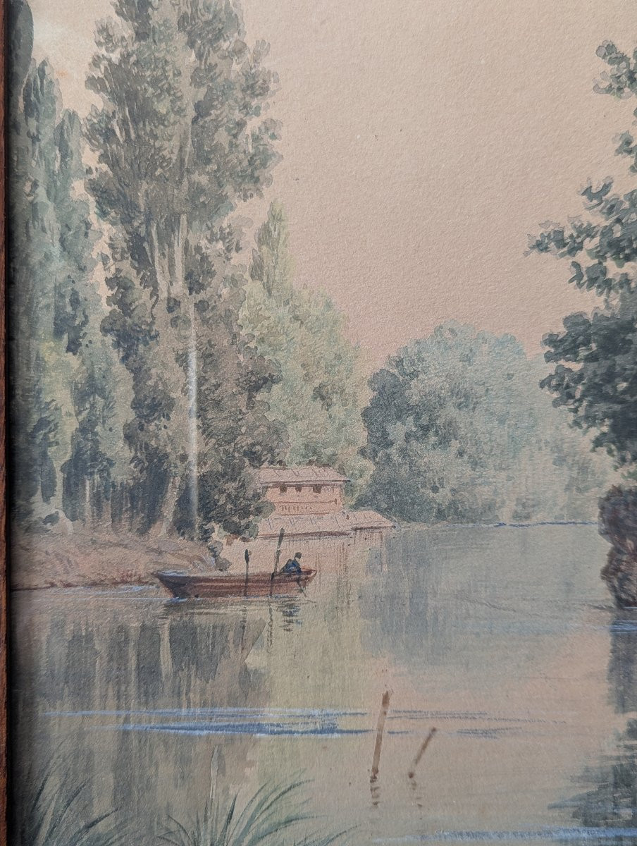 Deux aquarelles, encadrées sous verre, signées Jules Coulange Lautrec -photo-3