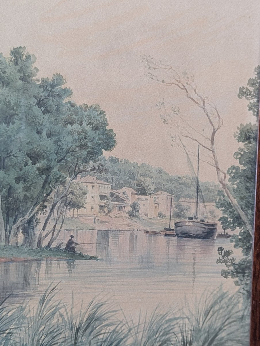 Deux aquarelles, encadrées sous verre, signées Jules Coulange Lautrec -photo-4