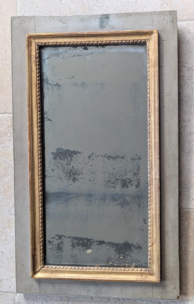 Small Louis XVI Wood-framed Trumeau Mirror With Mercury Glass -photo-6