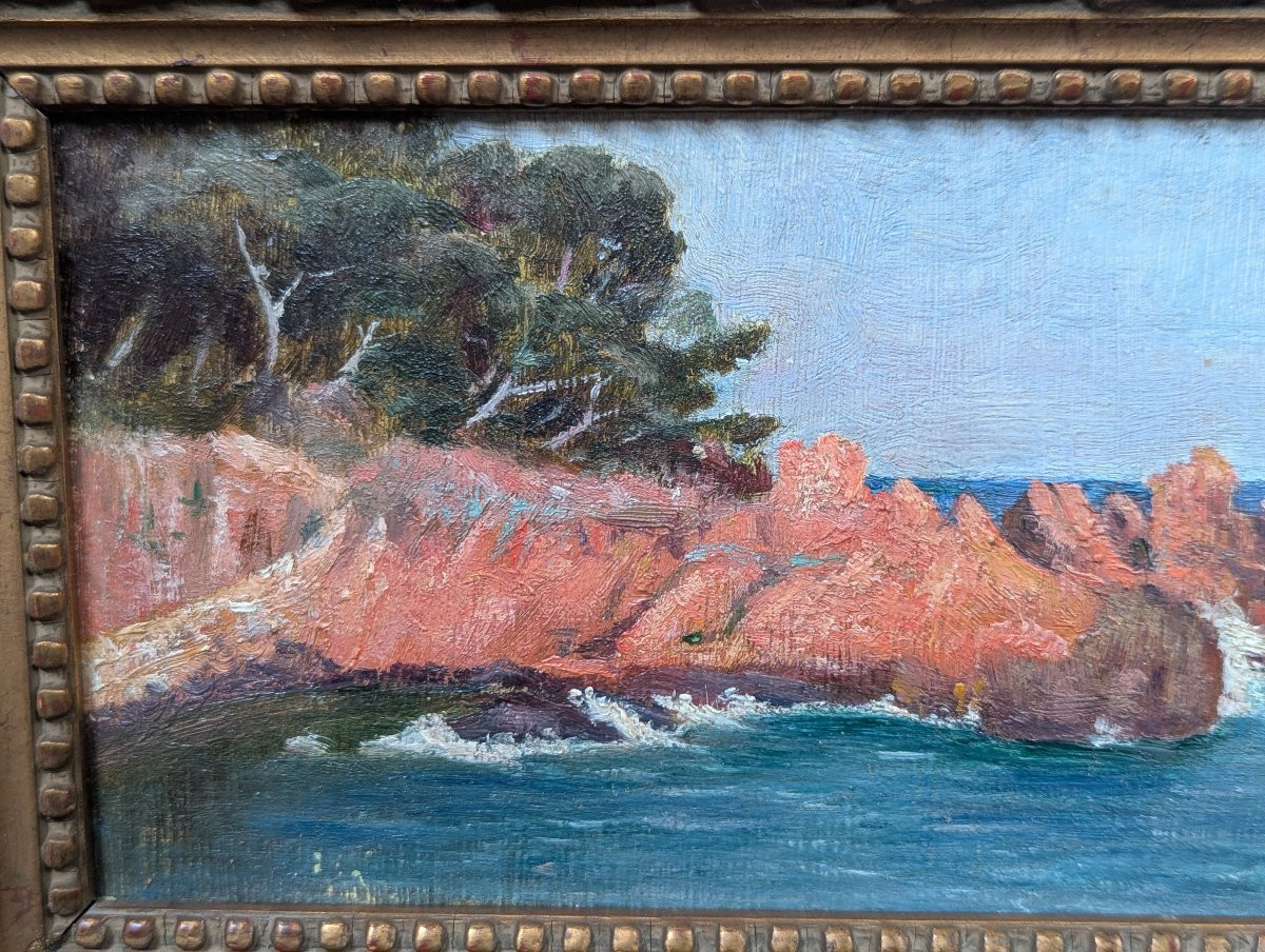 Pair Of Framed Paintings, St Raphael, 1913-photo-3