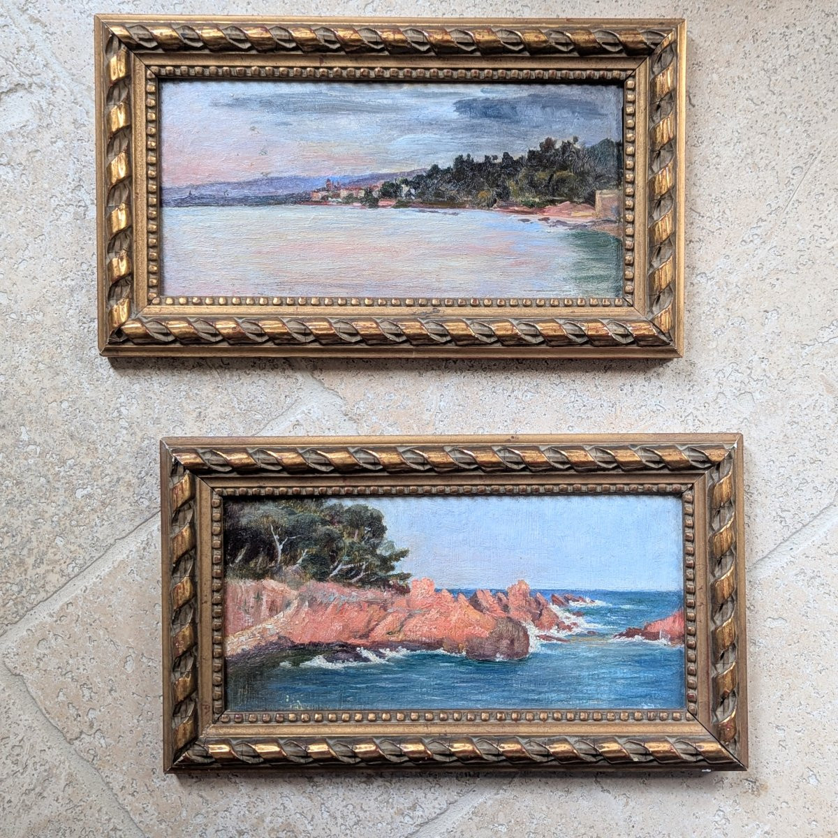 Pair Of Framed Paintings, St Raphael, 1913-photo-8