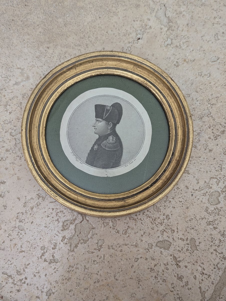 Napoléon Bonaparte portrait de L.V. Pozzi Aquatinte Physionotrace  -photo-2