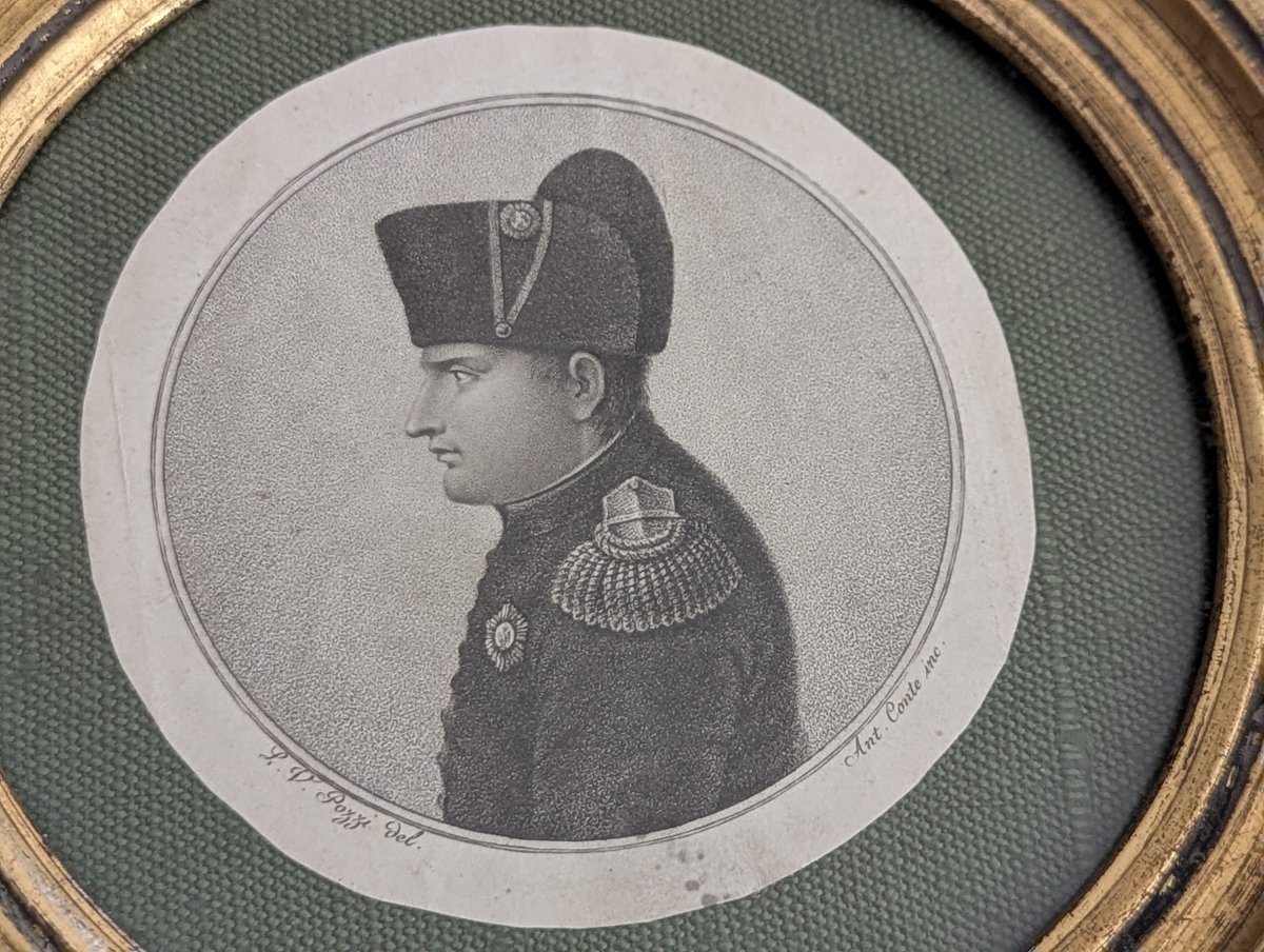 Napoléon Bonaparte portrait de L.V. Pozzi Aquatinte Physionotrace  -photo-4