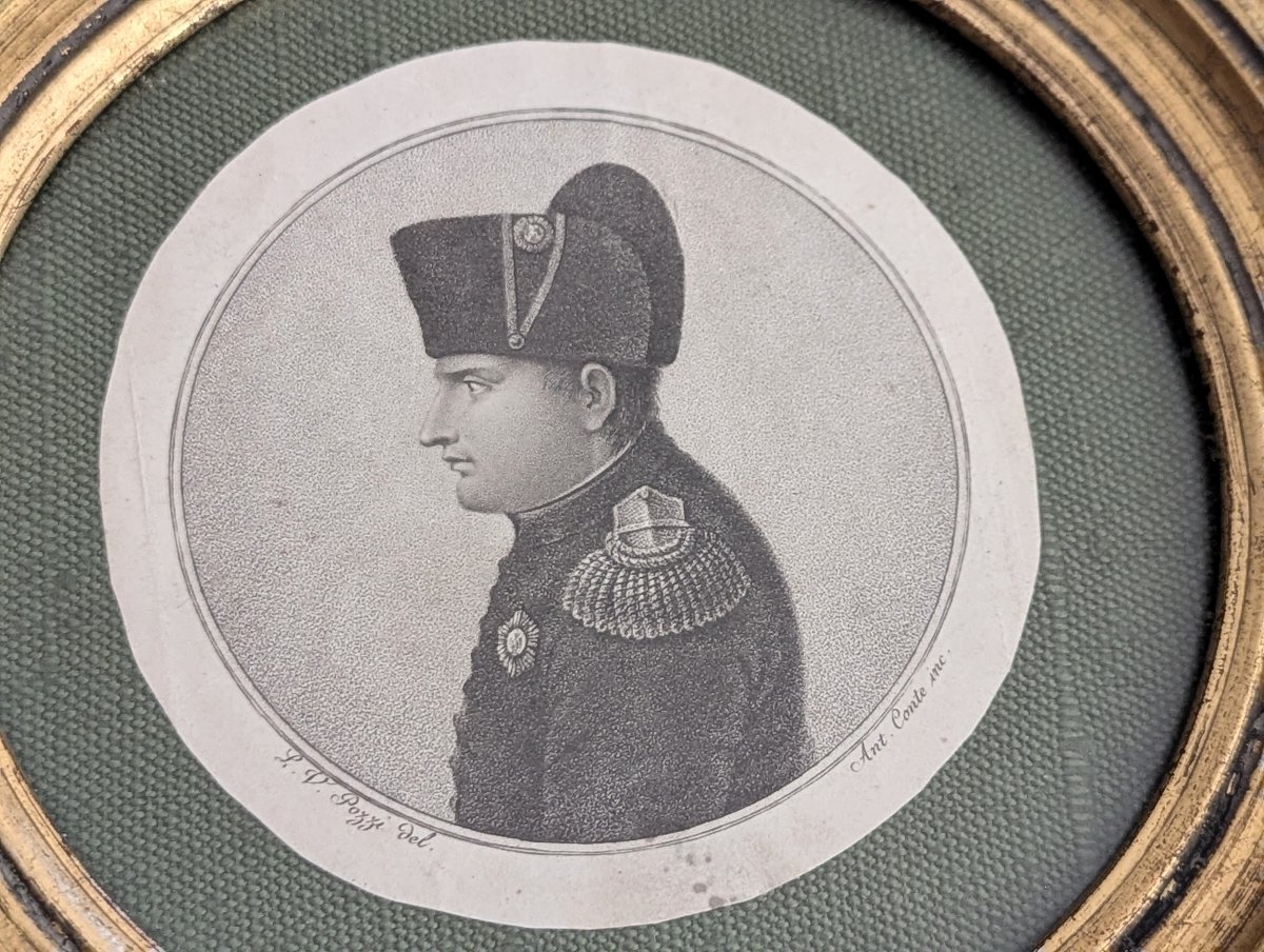 Napoléon Bonaparte portrait de L.V. Pozzi Aquatinte Physionotrace  -photo-5