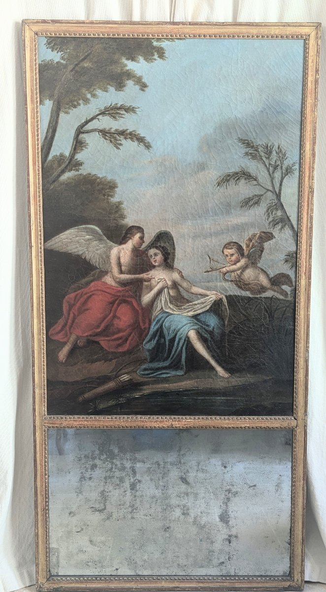 18th-century Louis XVI Trumeau With Allegorical Painting Depicting Greco-roman Mythology 