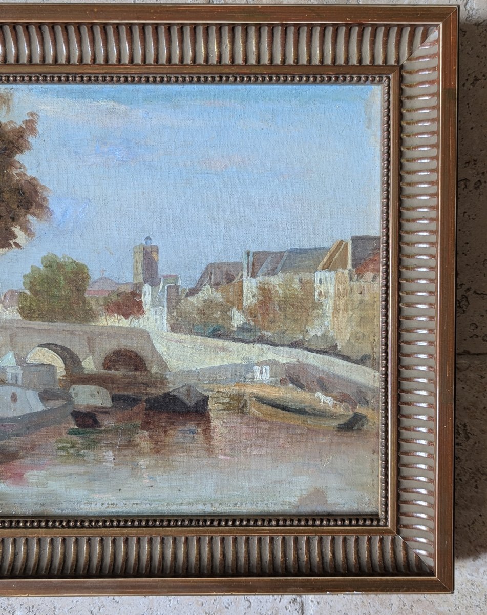 Estienne (henry D') Paris, Quais De Seine Signed Painting, Framed -photo-2