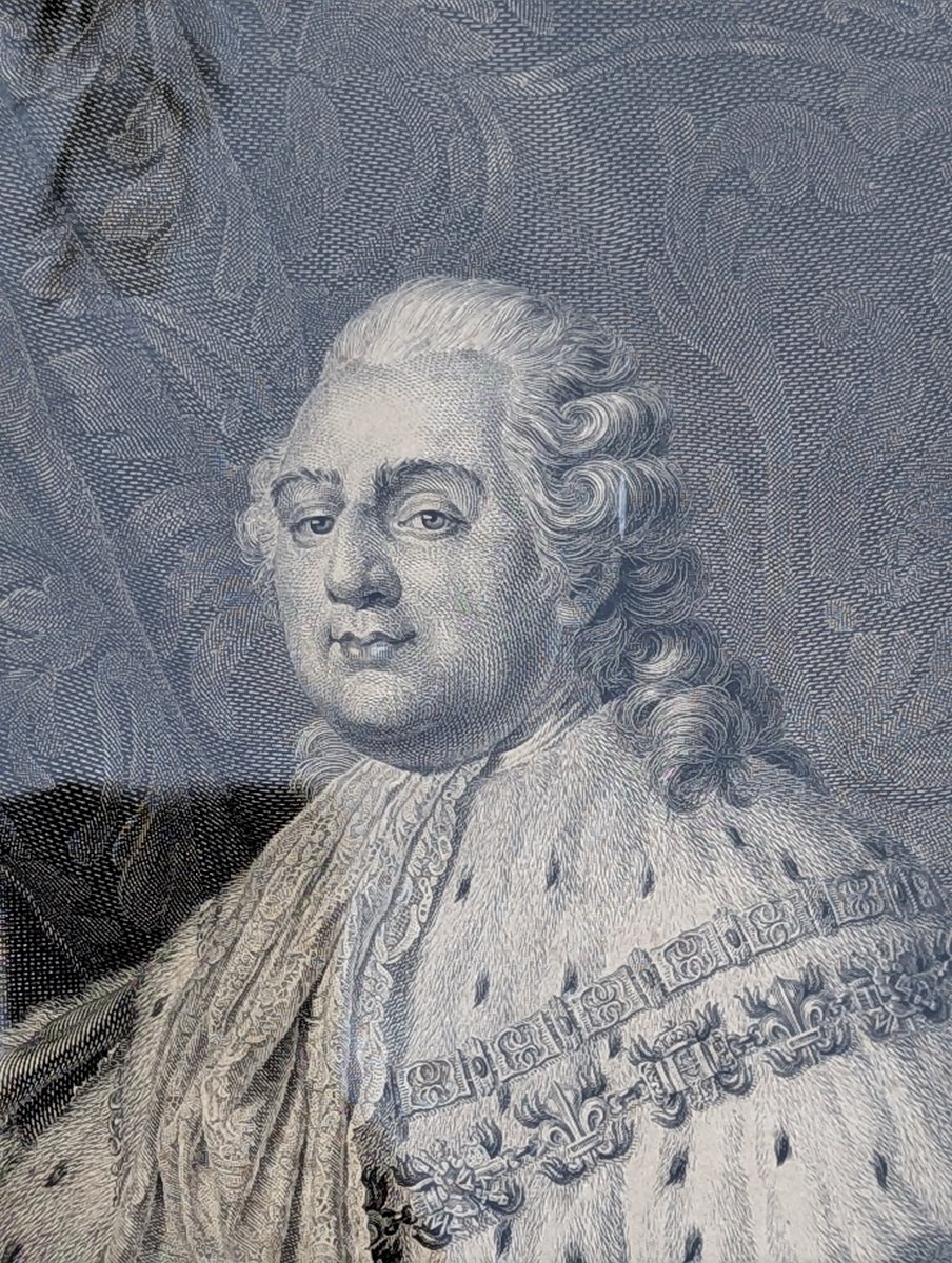 Charles Clément Bervic grande gravure portrait de Louis XVI d'ap. Antoine Callet-photo-3