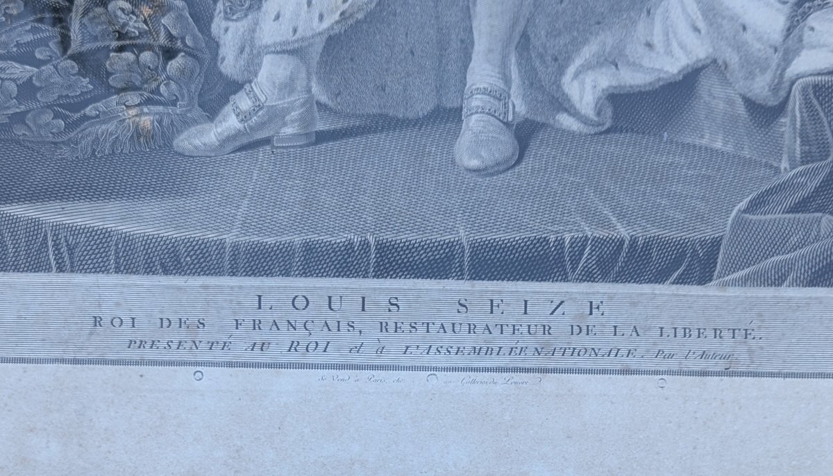 Charles Clément Bervic grande gravure portrait de Louis XVI d'ap. Antoine Callet-photo-1
