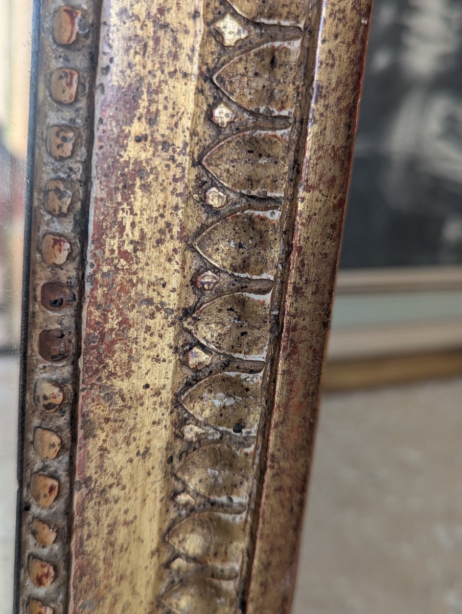 Miroir de boiserie en bois sculpté et doré XVIIIème siècle -photo-4