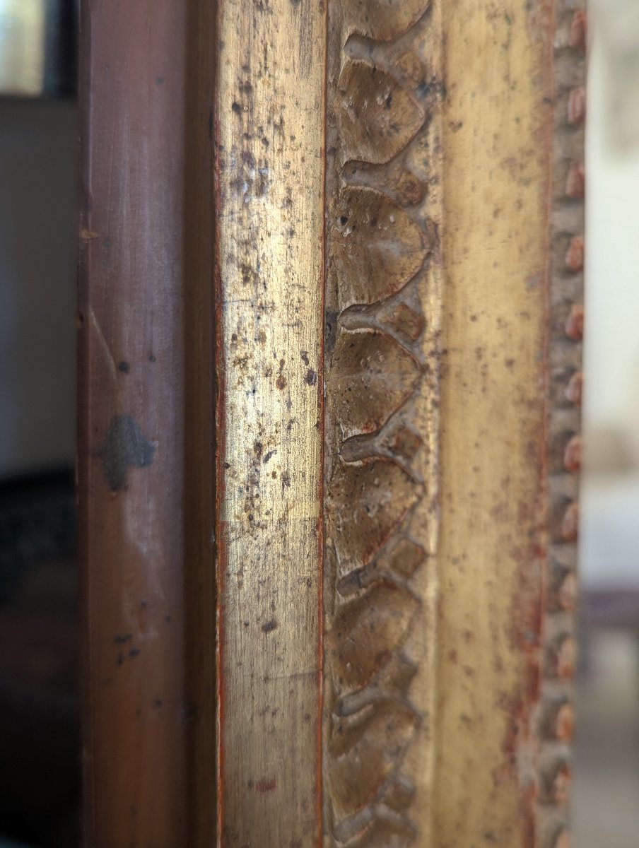 Miroir de boiserie en bois sculpté et doré XVIIIème siècle -photo-4