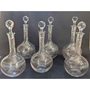 Set Of Six Wine Decanters