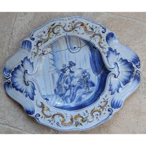Large Antique Earthenware Dish In Need Of Restoration.