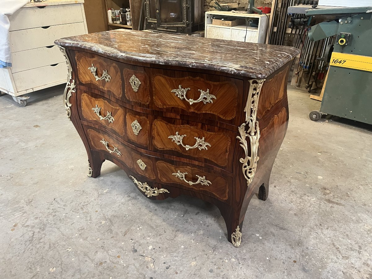 Commode d'époque Louis XV estampillée RUBESTUCK -photo-4