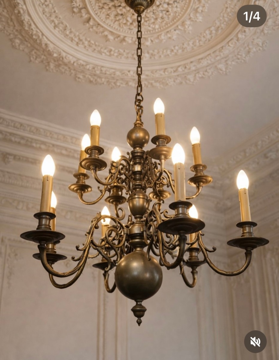 lustre hollandais en bonze