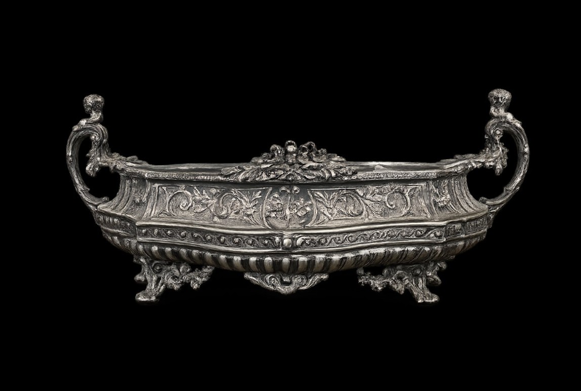 Silvered Bronze Jardinière By Victor Saglier-photo-2