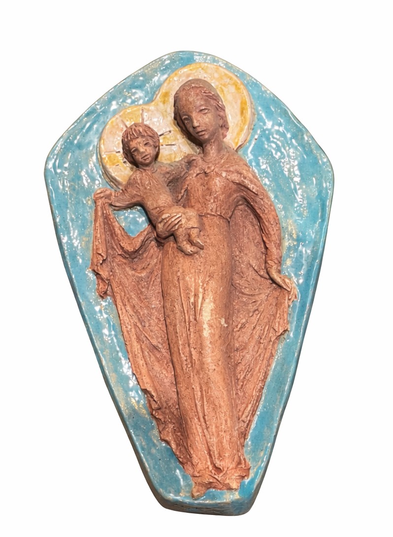 Religious Bas-relief - Virgin And Child-photo-2