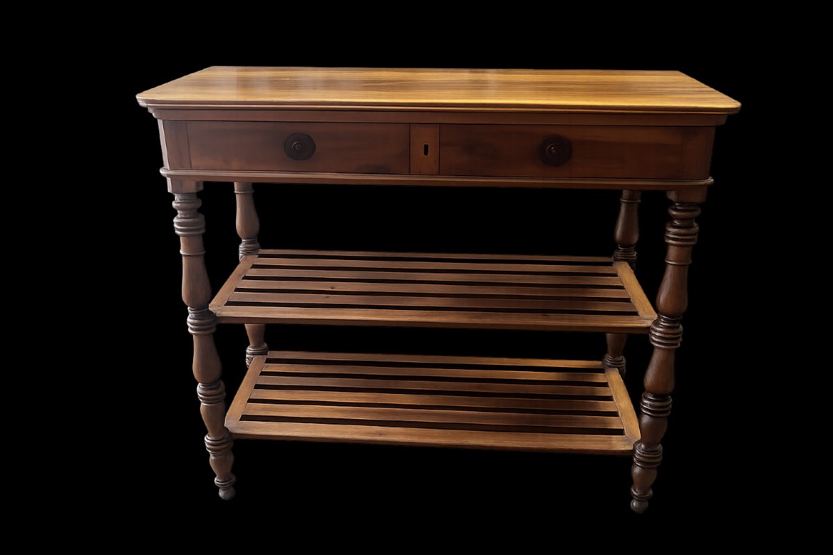 Two-tier Walnut Serving Cart-photo-1