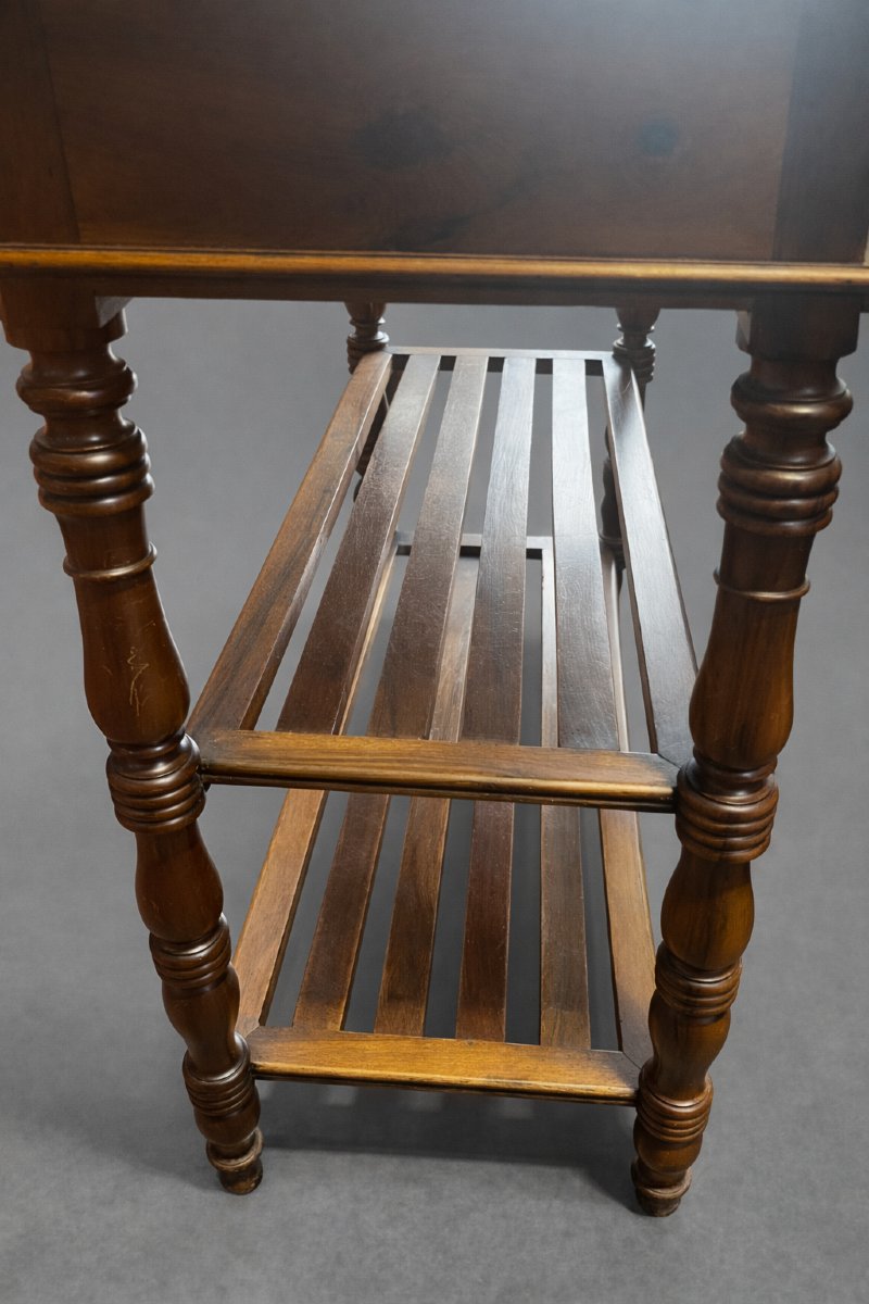 Two-tier Walnut Serving Cart-photo-2