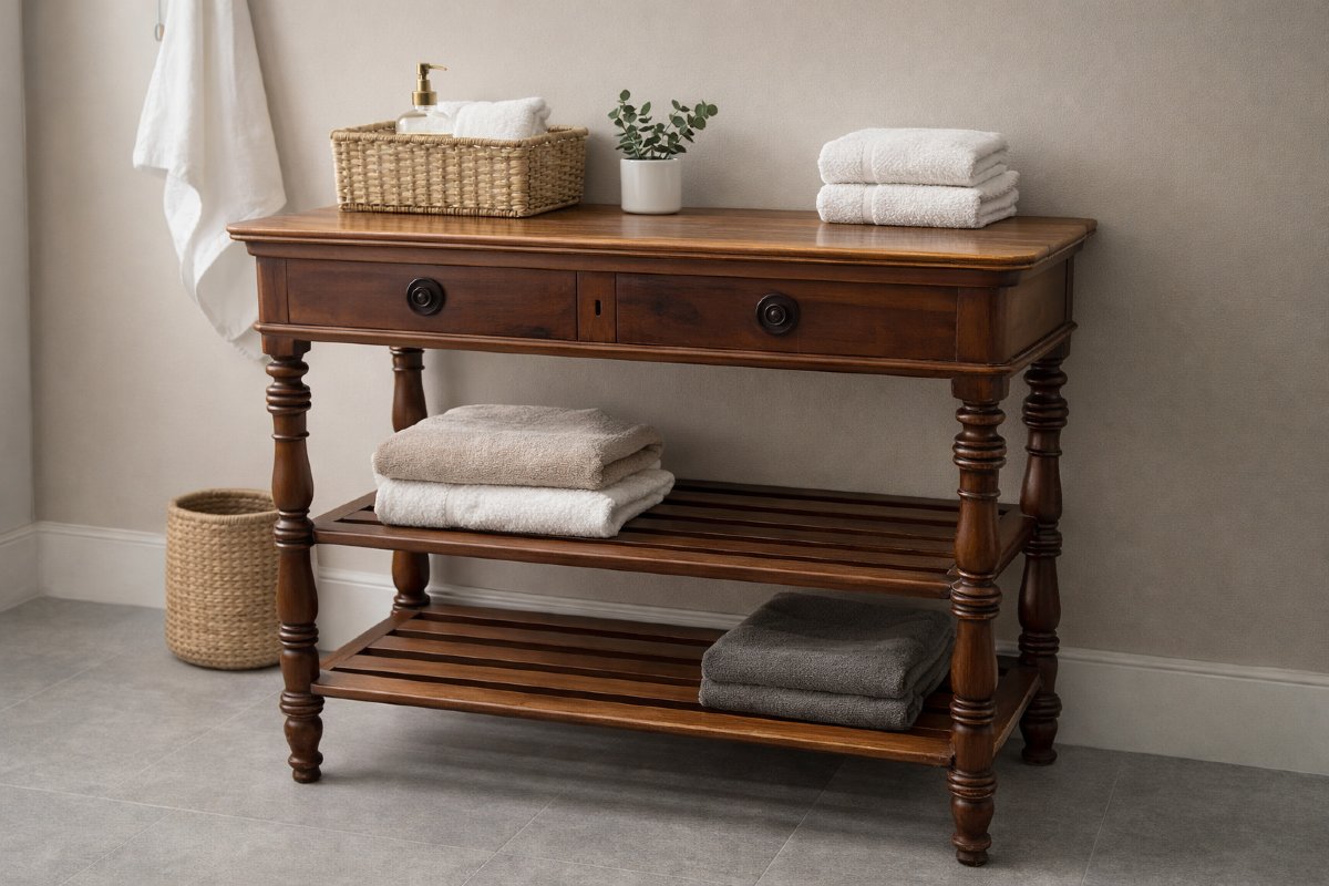 Two-tier Walnut Serving Cart-photo-3