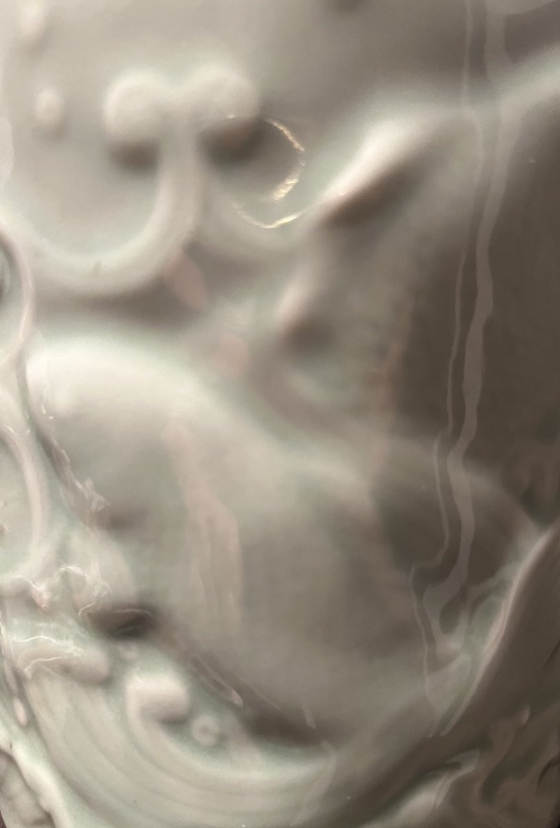 Vase rouleau aux carpes -Céladon--photo-4