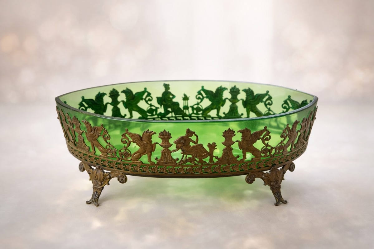 Crystal And Gilded Brass Bowl