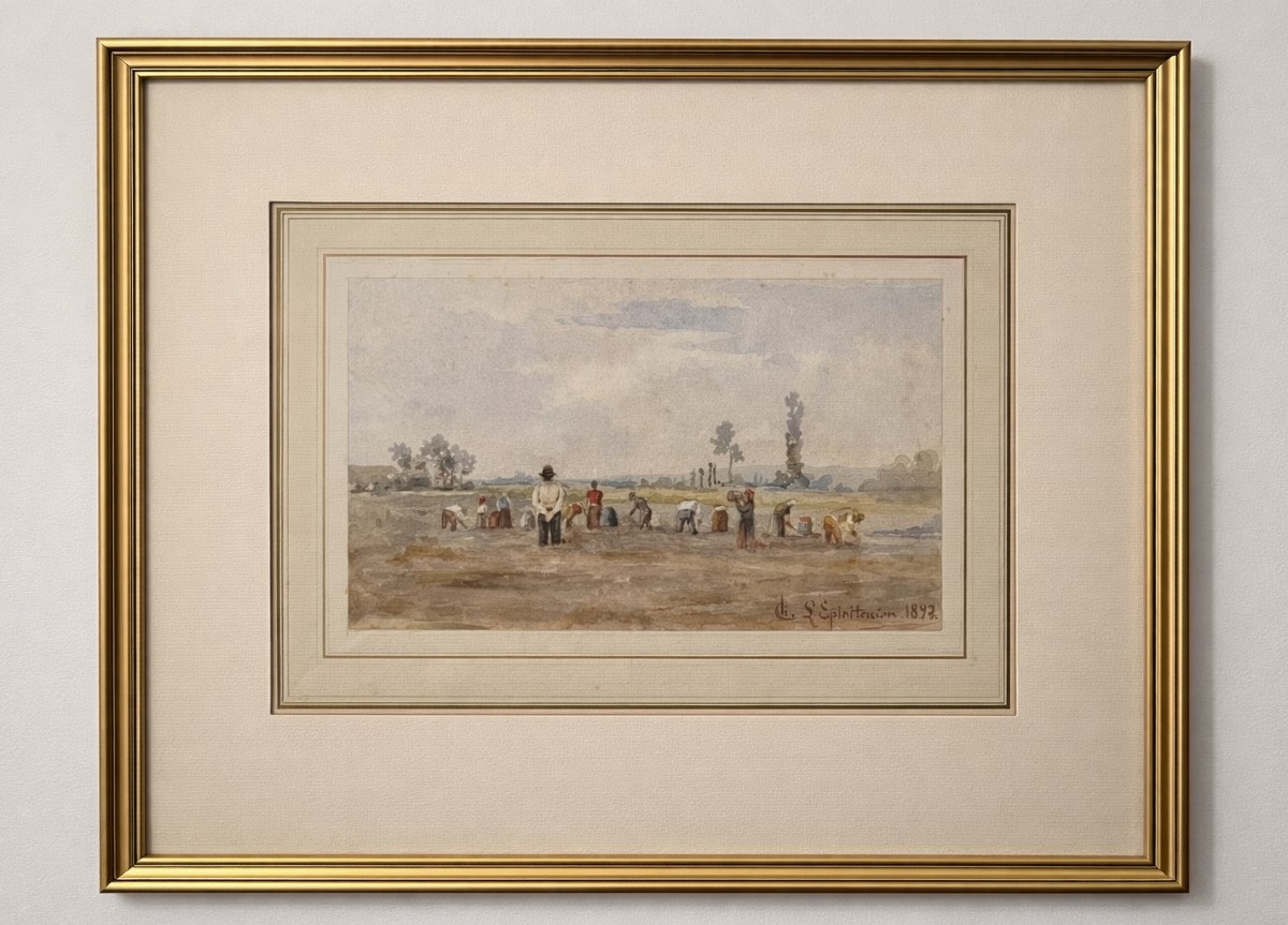 Paysans aux champs - CH .L Epplatenier 1879