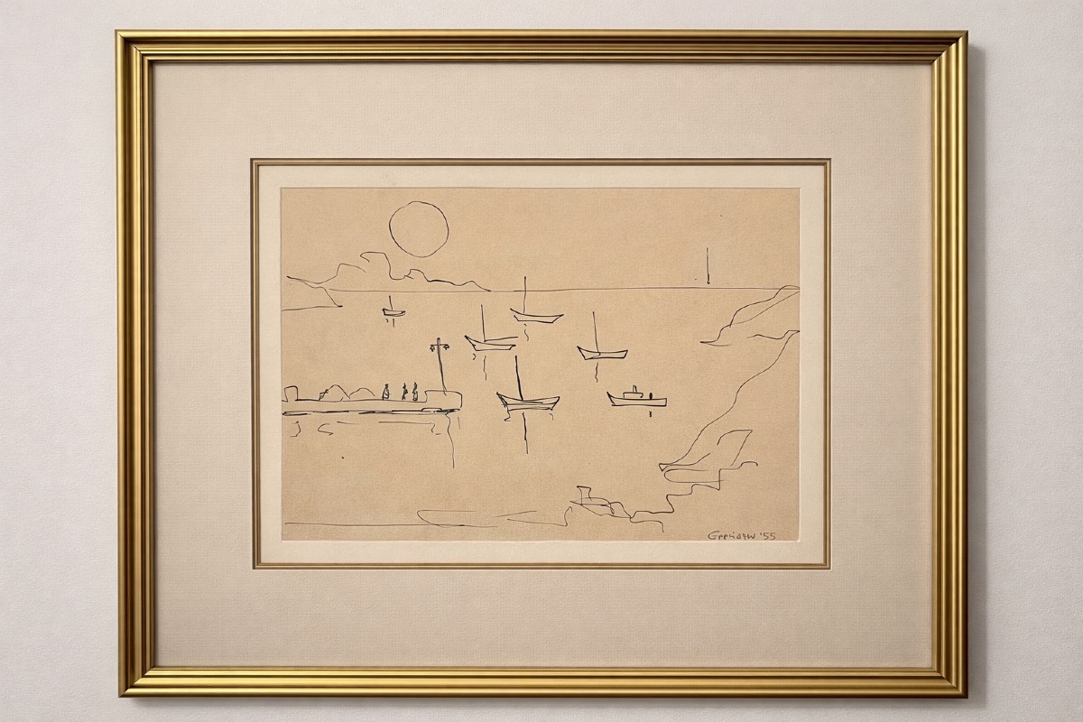 Boats In The Bay - Greece 1955