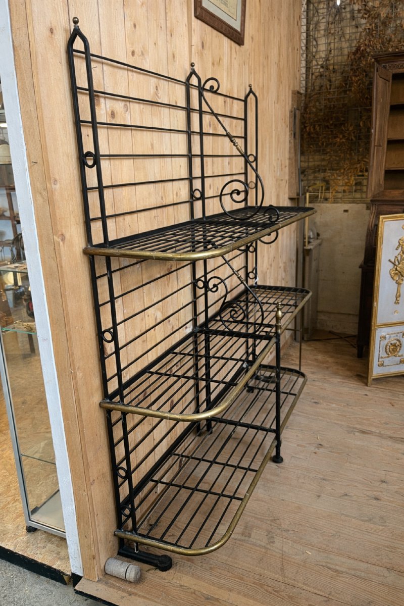 Large Wrought Iron Baker's Rack – Late 19th Century – 160 Cm Wide X 200 Cm-photo-2