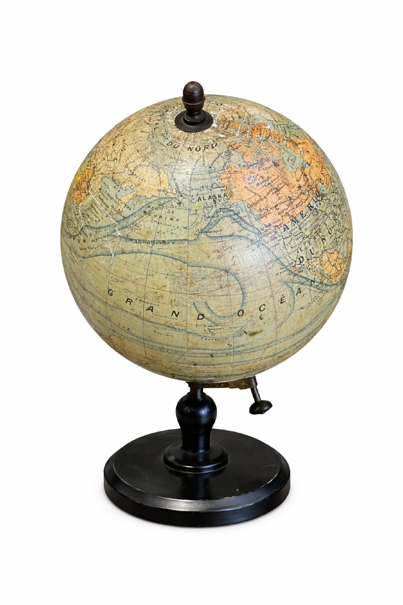 Terrestrial Globe Drawn By J. Forest – Publishers Girard And Barrère, Paris-photo-2
