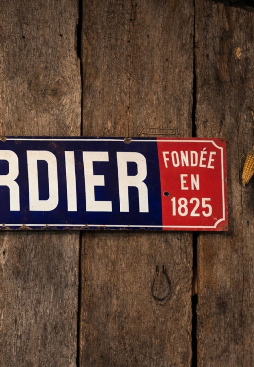 Large Enamel Advertising Sign "maison Mongourdier – Founded In 1825" – 3 Meters-photo-4