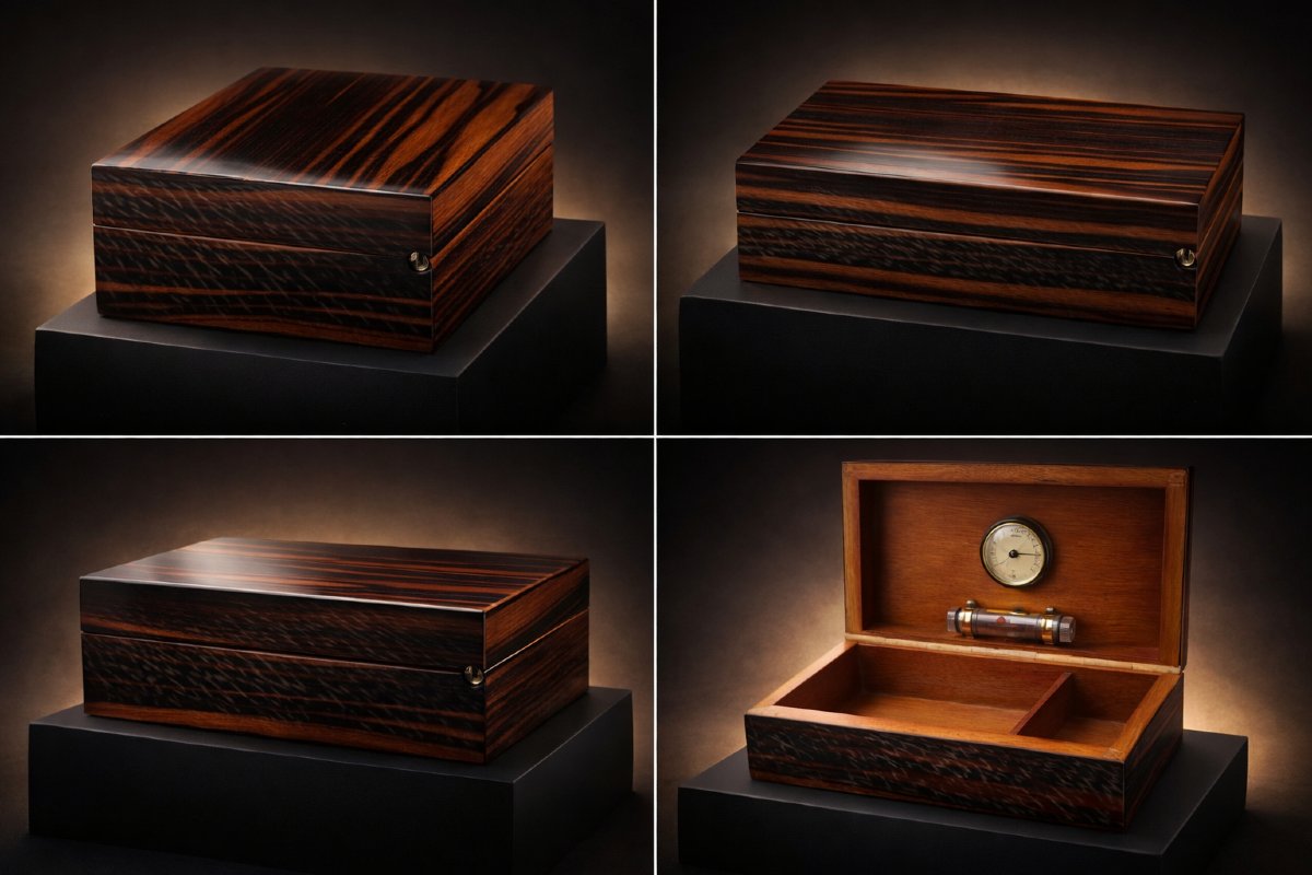 Elie Bleu Cigar Humidor In Macassar Ebony-photo-1