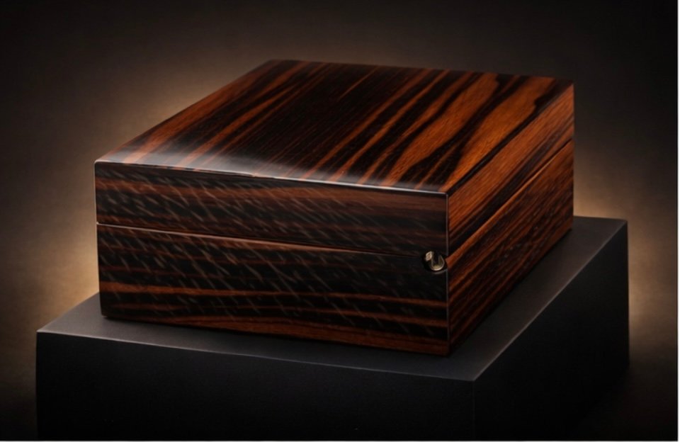 Elie Bleu Cigar Humidor In Macassar Ebony-photo-2