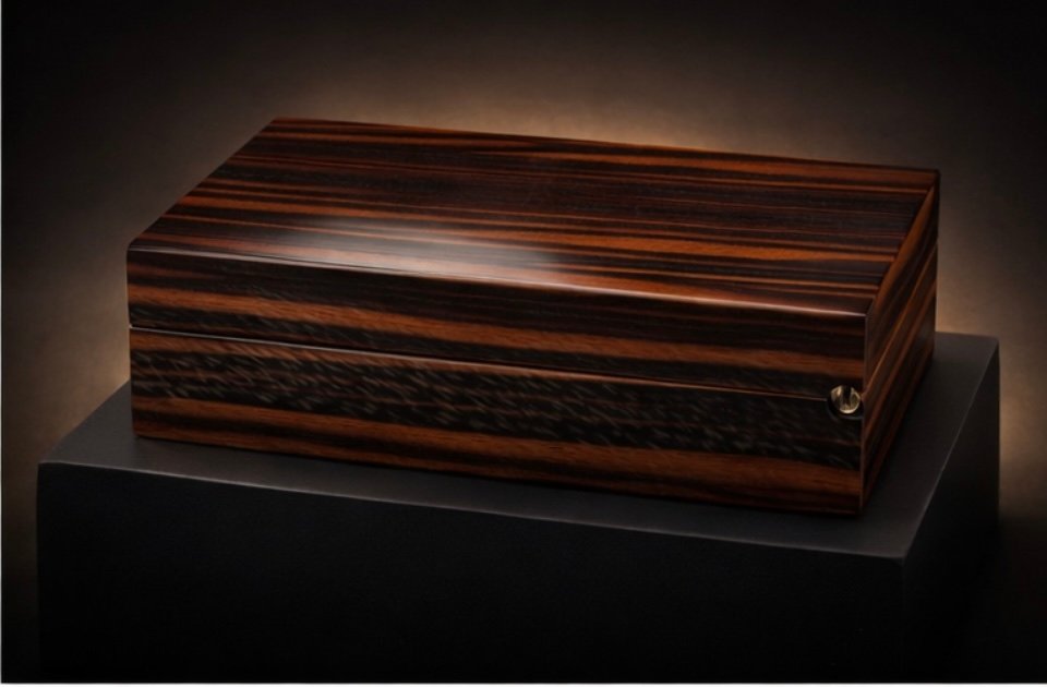 Elie Bleu Cigar Humidor In Macassar Ebony-photo-3