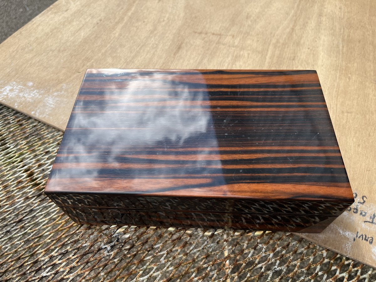 Elie Bleu Cigar Humidor In Macassar Ebony-photo-7