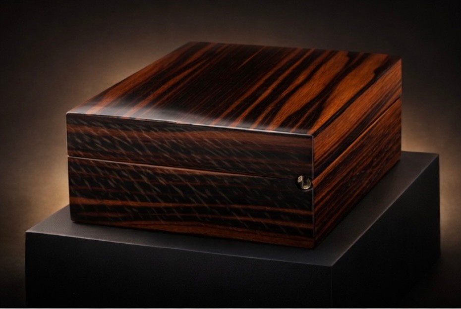 Elie Bleu Cigar Humidor In Macassar Ebony
