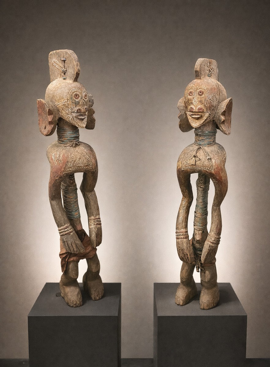 Pair Of Mumuye Statues – Nigeria – Early 20th Century