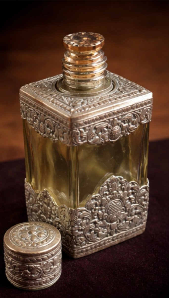 Art Deco Silver-plated Metal Handbag Bottle, Maison Chanel – Paris 1925-photo-3