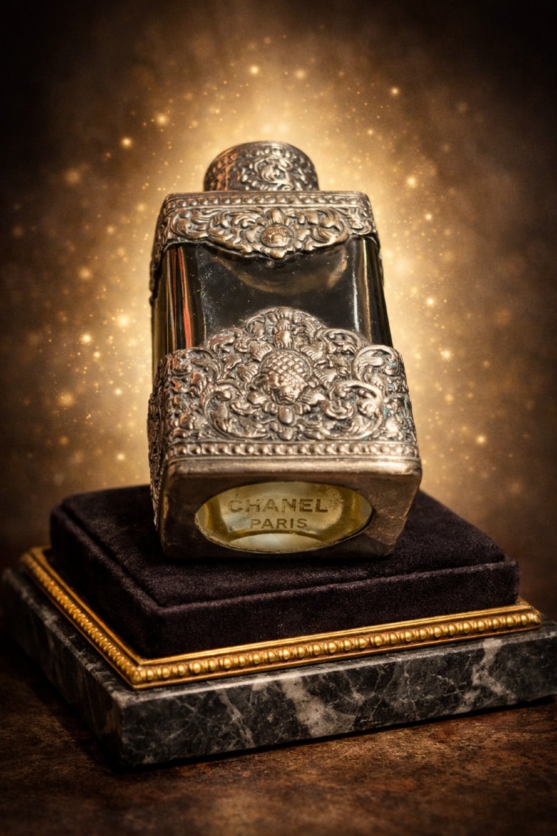 Art Deco Silver-plated Metal Handbag Bottle, Maison Chanel – Paris 1925-photo-4