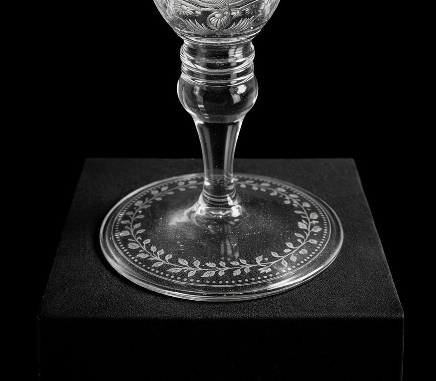 Large Engraved Glass With Coat Of Arms – 1733-photo-2