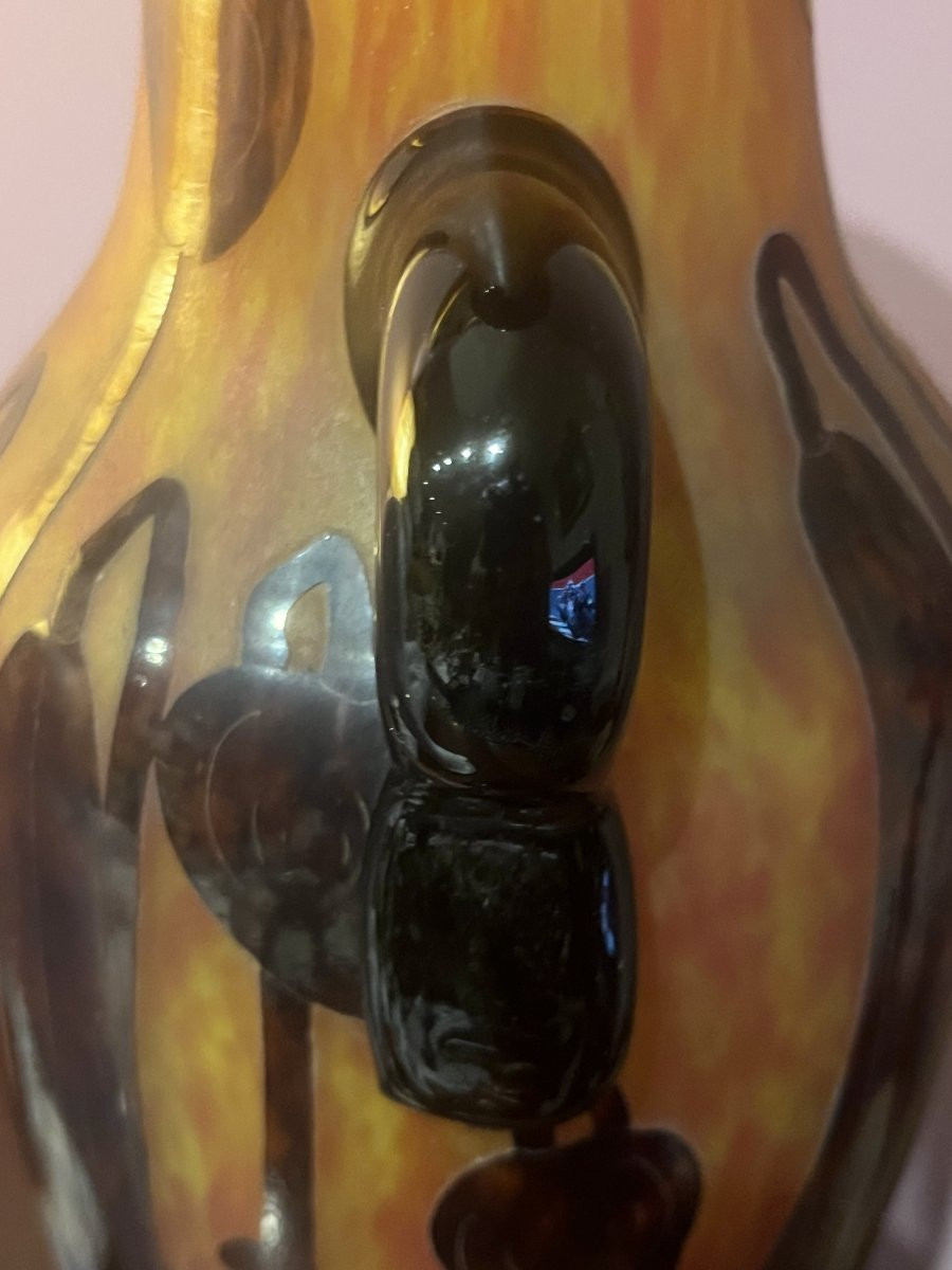 Vase « Le Verre Français » – Schneider, vers 1925 Décor aux campanules – Art Déco-photo-2