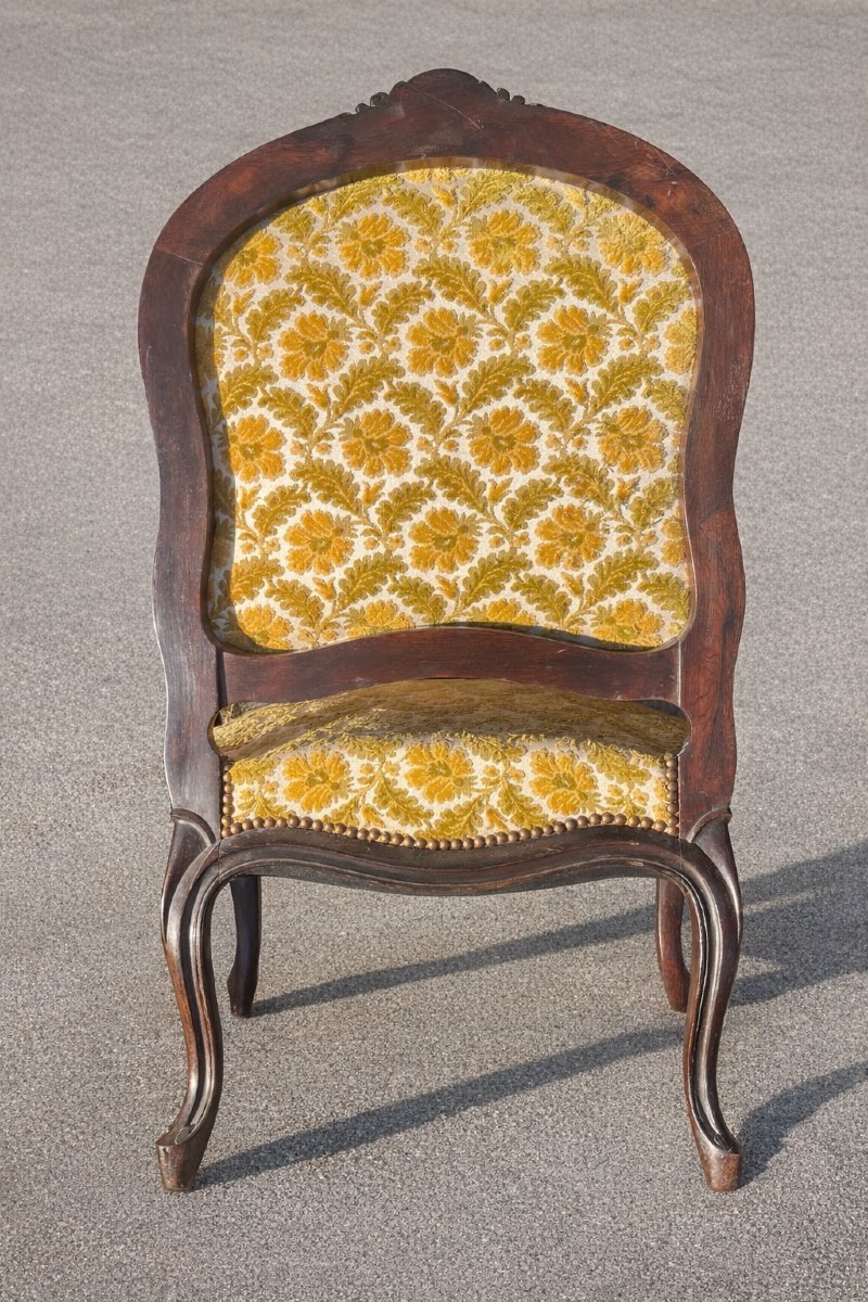 Paire de fauteuils à la Reine en palissandre de Rio massif – Époque Napoléon III –-photo-3