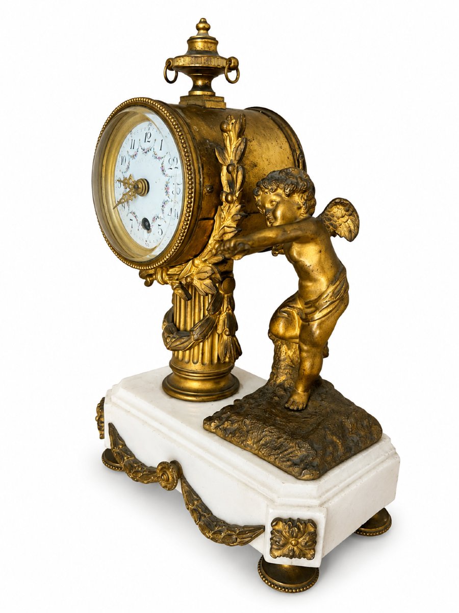 pendulette borne de style Louis XVI Cupidon-photo-3