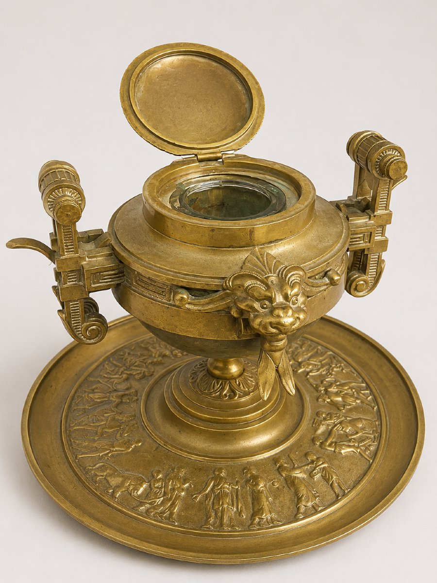 Second Empire Gilt And Patinated Bronze Desk Inkwell-photo-1