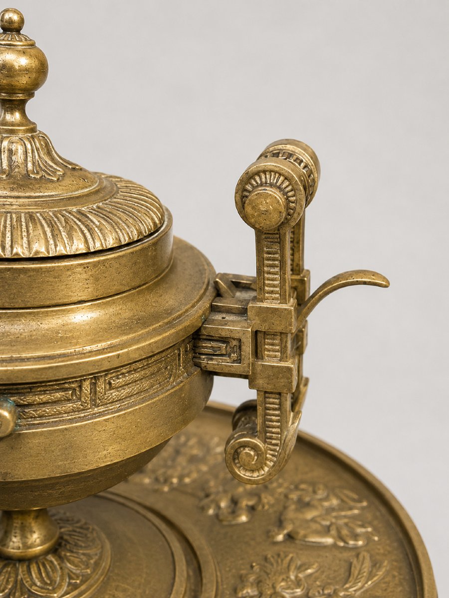 Second Empire Gilt And Patinated Bronze Desk Inkwell-photo-3