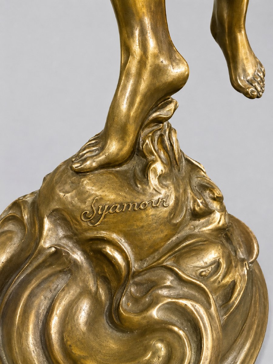 lampe art nouveau en bronze de Margueritte Syamour-photo-3